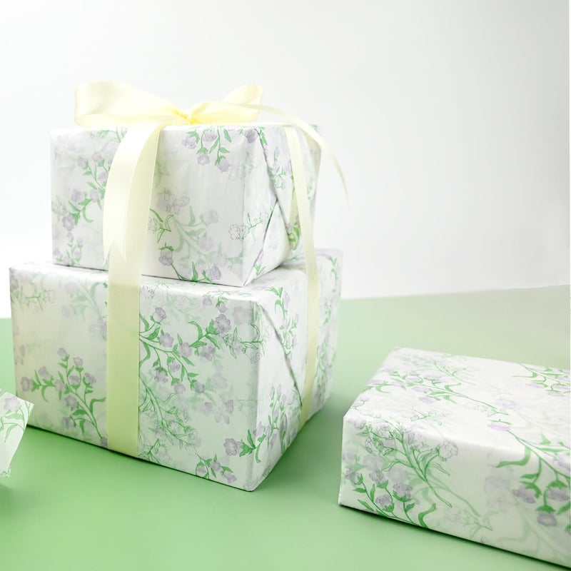 TINYFUTURE 100 Sheets Flower Gift Wrapping Tissue Paper Recyclable Greenery Botanical Packaging Bag for Wedding Birthday Showers Art Craft Party Favor Decoration - Image 4